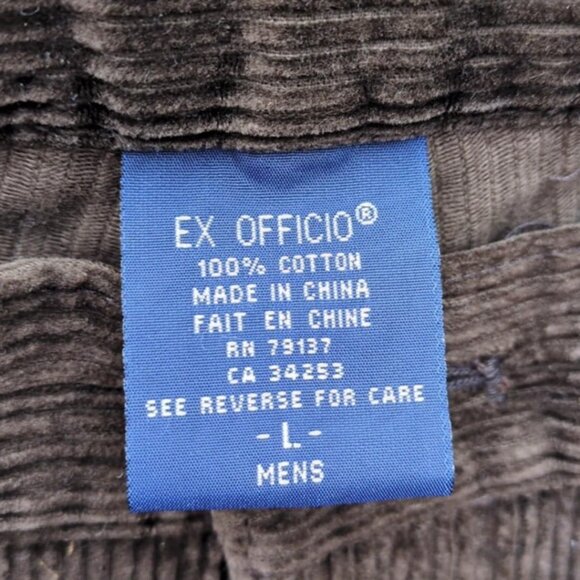 Ex Officio Mens Brown Corduroys Size L Pleated Front Preppy Cargo Pocket Classic - Picture 2 of 8